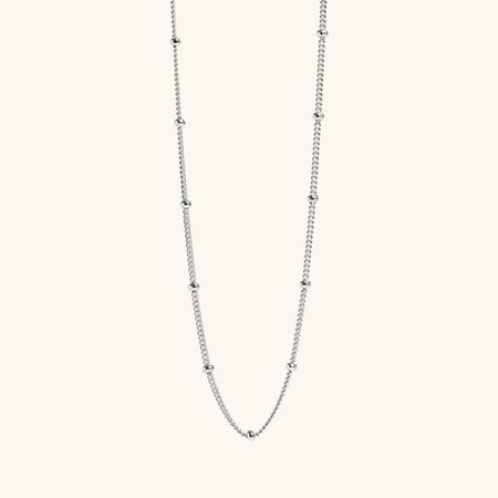 Bead Chain Necklace Sterling Silver